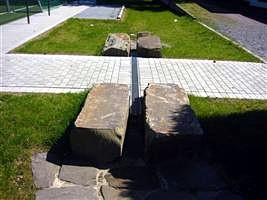 Sportanlage Sulzbachstra�e, Detail Entw�sserungsrinne