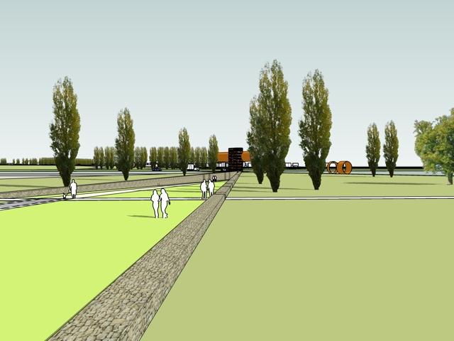 Wettbewerb Arch�ologischer Landschaftspark Erftstadt. Perspektive Magistrale