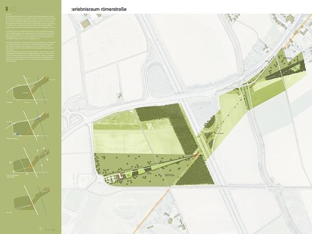 Wettbewerb Arch�ologischer Landschaftspark Erftstadt, Wettbewerbsentwurf Blatt 1