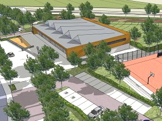 Wettbewerb Sporthalle Sigmaringendorf, Perspektive Parken